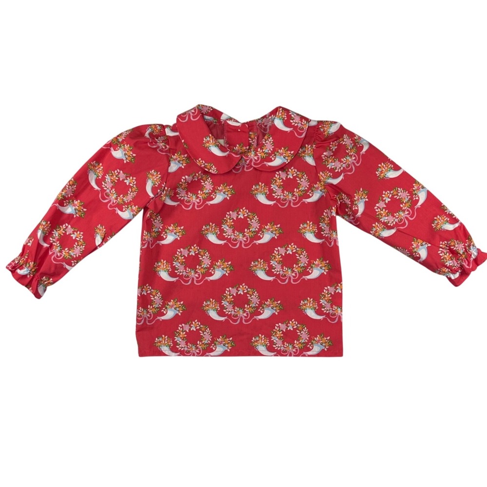 TBBC The Beaufort Bonnet Company Maude's Peter Pan Collar Shirt Bows & Berries‎